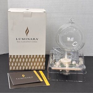 Luminara White Berry Glass Ornament Flameless Candle Remote NEW